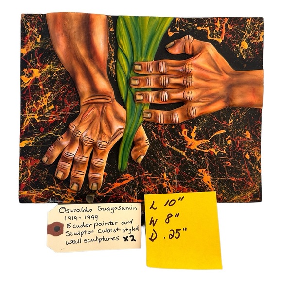 Two Stunning Vintage 3D Terracotta Artworks by Oswaldo Guayasamin, Ecuador - Picture 3 of 15